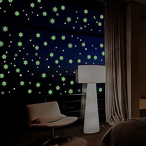 Glow in Dark Stars Wall Stickers,3 Pcs Noctilucent Ceiling Stars Ideal Kids Decor or Adults Perfect Christmas Gifts for Kids(Snow)