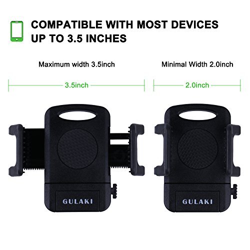 Bike Phone Mount Holder, GULAKI Universal Motorcycle Handlebar Mount,Cradle Clamp for iPhone 7/6 Plus/5/5S/5C/4/4S Samsung Galaxy S6/S5/NOTE 5/4 Motorola Droid RAZR HTC One X LG GPS Holder (Black)