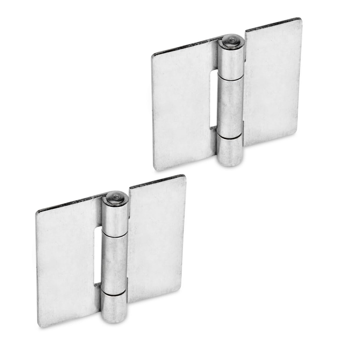 Ganter Normelemente GN 136-NI-40-40-A Stainless Steel Sheet Metal Hinges, Silber, Type: A Length: 40mm x 40mm, Set of 2 Pieces