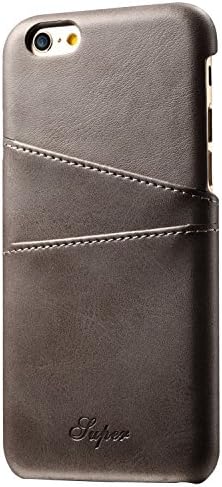 Iphone X, 5.8 inches, Wallet Phone Case, Slim Leather Back Case Cover With Credit Card Holder Grey Case