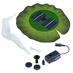 Smart Solar 24402R01 Aquatic Range Floating Lily Solar Fountain Powered By An Included Solar Panel That Operates An Integral Low Voltage Pump With Filter, Includes 3 Different Fountain Heads
