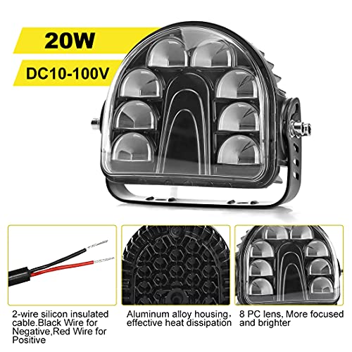 Fuguang 5.4Inch LED Forklift Arch Safety Light Red 25W DC10-80V Arc Zone Safety Lights 1PCS