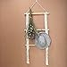 RISEON Boho Rustic Wood Macrame Floating Hanging Wall Display Shelf Organizer Hanger