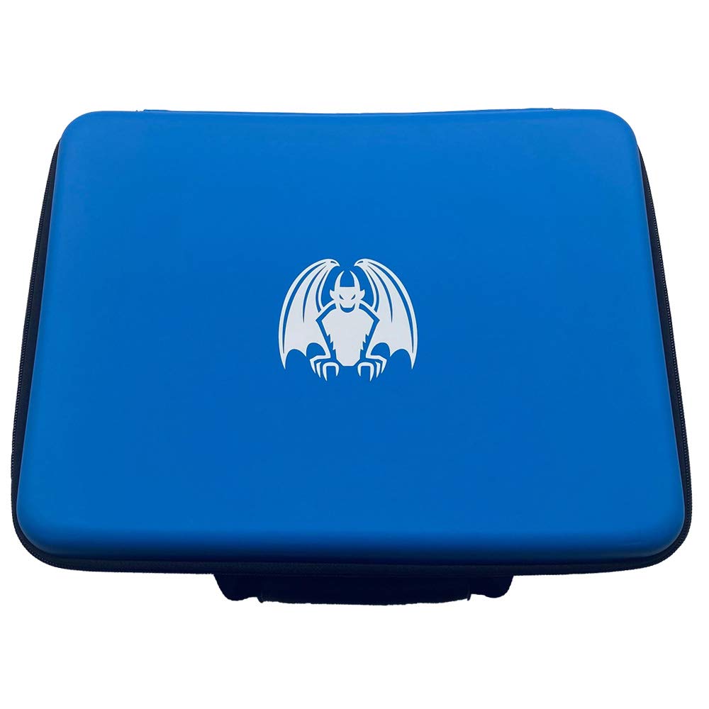 Grinning Gargoyle - Large Premium Quality Portable Trading Card Storage - MTG Card Storage for Over 2400 Collecting Cards in Sleeves or Deck Storage Box - Organise and Protect Decks - CCG TCG (Blue)