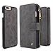 iPhone 7 Plus Case, BELK Detachable 2 in 1 Magnetic Detachable Zip Wallet [Large Capacity] Flip Case with 14 Card Slots and Removable Slim PC Back Cover for Apple iPhone 7 Plus - 5.5 inch, Black