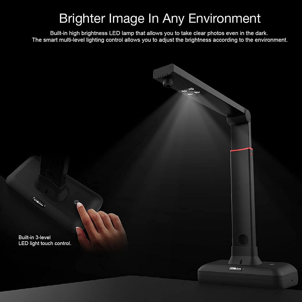 VIISAN Large Format Book & Document Scanner, Capture Size A2/A3, 26MP USB Document Camera with Auto-Flatten, Fingerprint Removal Technologies, Multi-Language OCR, Compatible with Windows & macOS