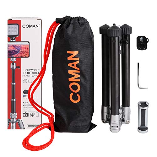 Travel Tripod, 3 in 1 Portable Lightweight Selfie Stick Tripod Monopod with 360 Degree Ball Head for iPhone, DSLR Cameras - Thumbnail 6