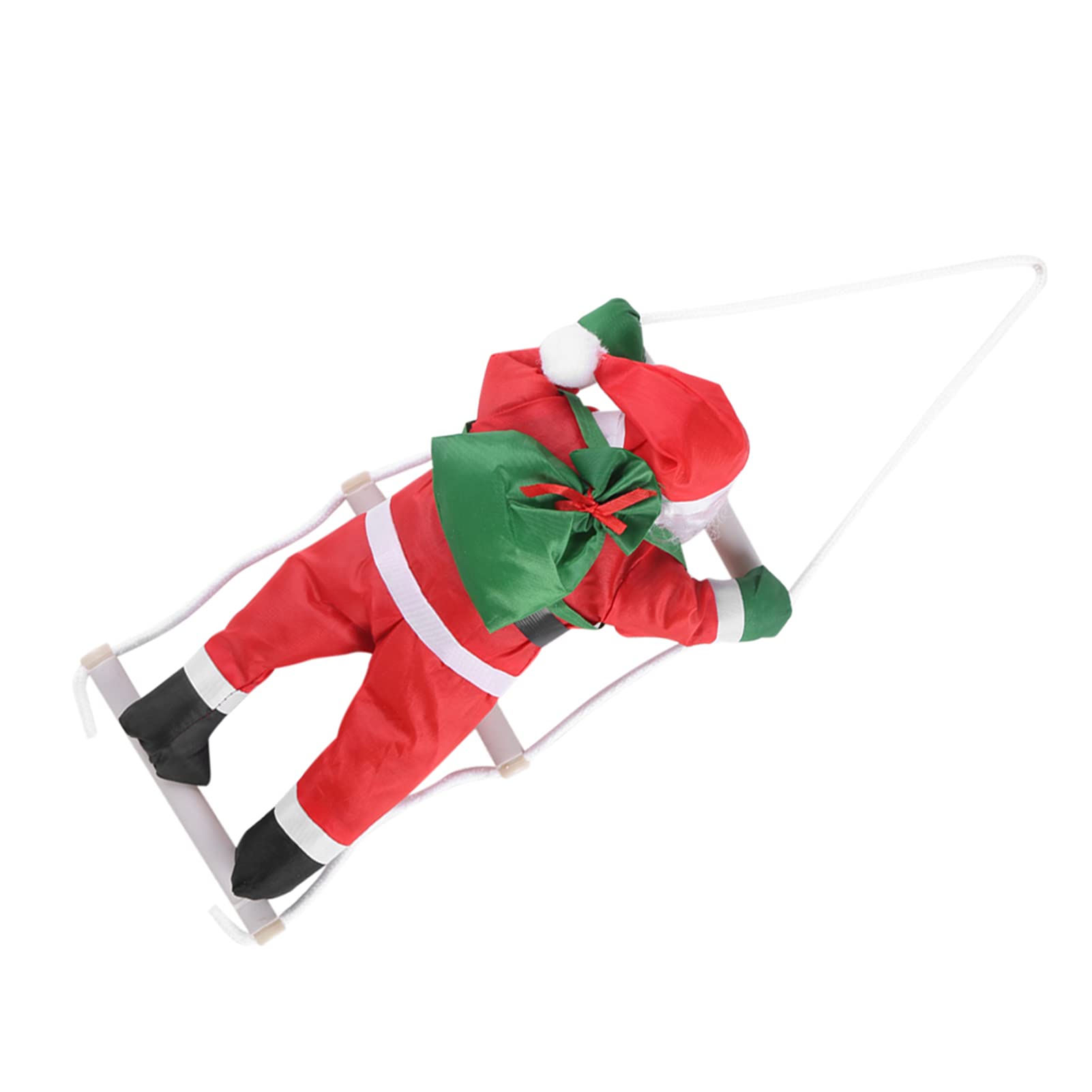 Combort Santa Claus Ornament, 51 * 20cm Climbing Santa Claus Toy Ornament Santa Claus Climbing on Rope Ladder Christmas Tree Hanging Ornament for Home Decor(One Toy)