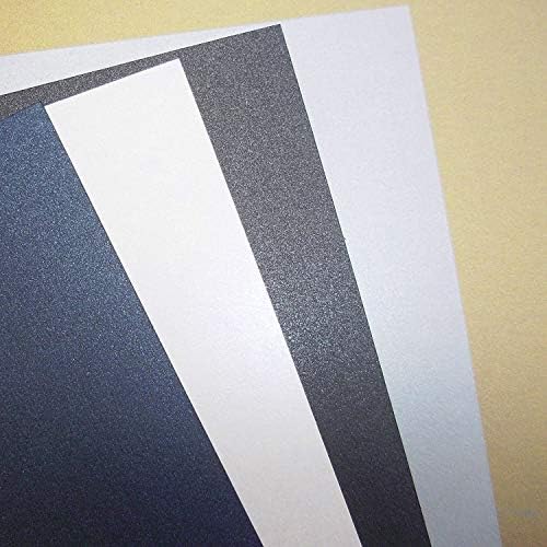 10 x A4 Navy Blue Double Sided Pearl, Pearlescent, Pearlised Card Stock, 240gsm - Stella Crafts