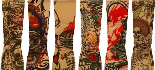 Novelty Tattoo Sleeves Set of 2 (colour and styles may vary)