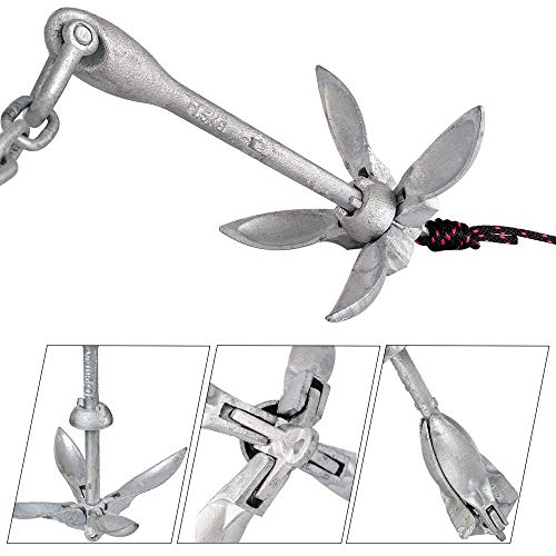 Codinter Kayak Anchor, Grapnel Anchor Kit 3.5 lbs. with Chain