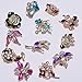 IPINK 12 Pcs Wholesale Lots Brooches Flower Floriated Brooch Pins Mixed Colors Design