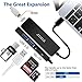 JDDZ Thunderbolt 3 USB Type-C Hub Adapter Docking with HDMI 4K Output, TF SD Card Reader, 2 USB 3.0 Ports for 2016/2017 MacBook Pro,Google Chromebook,Projector and more(Black)