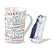Zion Judaica Novelty Hanukkah Mug Gift Set 15 oz Tall Ceramic Hot Beverage Cup with Chanukkah Theme Includes a Menorah Bookmark Hanukah Gift Boxed