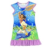 KIDHF Moana Comfy Loose Fit Pajamas Girls Printed Princess Dress
