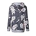 Famulily Women's Floral Printed Casual Long Sleeve Hoodie Pullover Sweatshirts(Dark Grey,Medium)