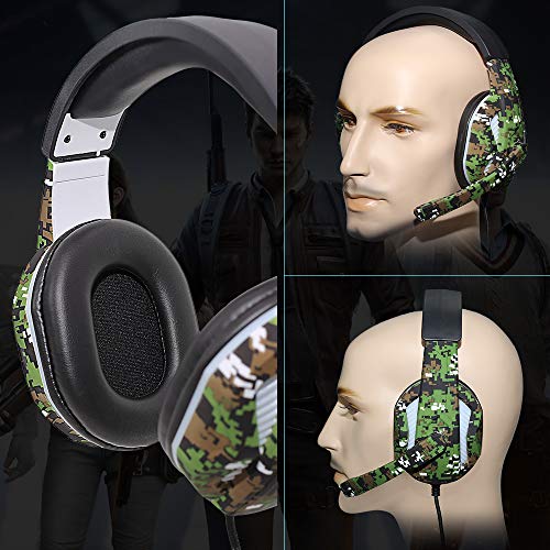 Gaming Headset, 3.5mm Wired Over-Ear Headphones with Mic Noise Cancelling Over-Head Stereo Gaming Headset for PS4 Xbox One PC Smartphone