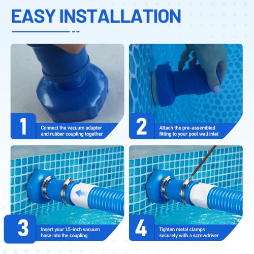 2 Set Pool Vacuum Hose Adapter Kit Compatible with Intex Adapter B photo 11