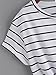 ROMWE Women's Knot Front Long Sleeve Striped Crop Top Tee T-shirt, Blue & White, Large(US8-10)