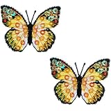Expo MBP102YL Iron-On Embroidered Sequin Butterfly Applique, 2-Pack, Yellow