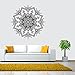 Fheaven PVC Mandala Flower Indian Bedroom Wall Decal Vinyl Art Stickers Mural Home Family for Beding Room, Dining Room (Black)