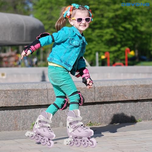 DAYONG Roller Skates for Kids, Adjustable Inline Skating Shoes with 8 Light Up Wheels and Double Adjusting Buckle, Dual Mode Breathable Rollerblades for Beginners, Kids, Adult.