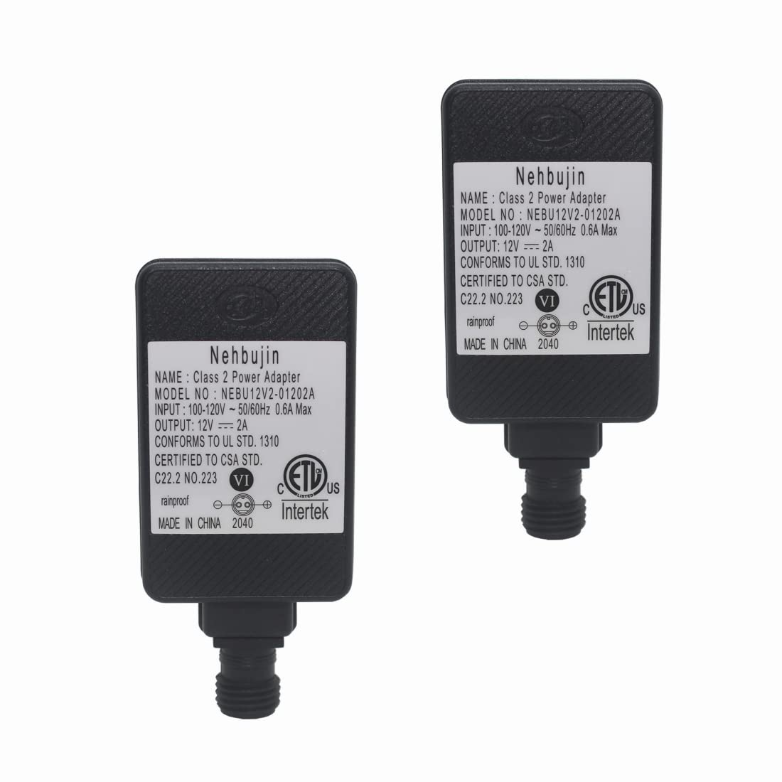 Photo 1 of 12V Class 2 Power Supply, IP44 LED Transformer Replacement Yard Inflatable Adapter for String Light, Inflatable Decorations (12V-2A 2PCS)