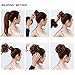 FESHFEN Scrunchy Scrunchie Hair Bun Updo Hairpiece Hair Ribbon Ponytail Extensions Hair Extensions Wavy Curly Messy Hair Bun Extensions Donut Hair Chignons Hair Piece Wig Jet Black Scrunchie