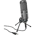 Audio-Technica AT2020USB+ Cardioid Condenser USB Microphone, With Built-In Headphone Jack & Volume Control, Perfect for Conte