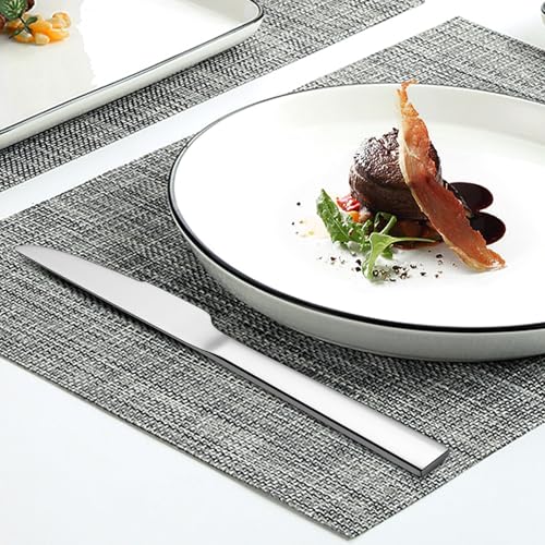 E-far 24-Piece Silverware Set, Stainless Steel Flatware Tableware Set for 6, Eating Dinner Utensils for Home Restaurant Party, Include Spoons, Fork, Knife, Square Edge & Mirror Finish, Dishwasher Safe