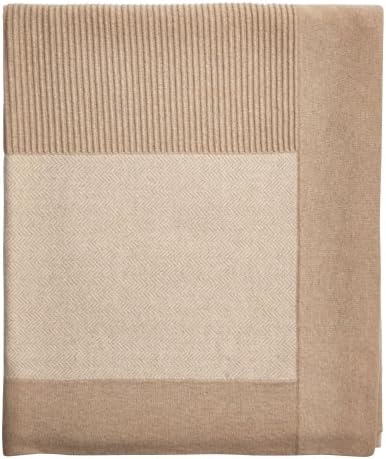 Herringbone &amp; Ribbed Cashmere Throw