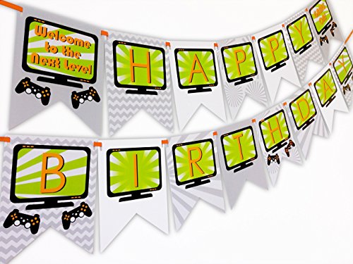 Pop Parties Gaming Party Happy Birthday Banner