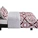 Vaulia Lightweight Microfiber Duvet Cover Set, Bohemia Exotic Patterns Design, Red/Grey Reversible Color - Queen Size