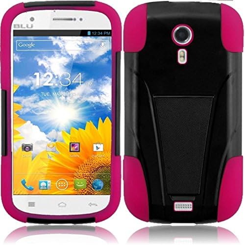 HRW T-Stand Case compatible with Blu Studio 5.0 ,Black/Hot Pink