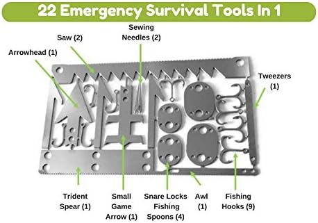 Tactical Survival Card Multitool Card - Wilderness Emergency Fishing Prepper's Tools by JMG Outdoors (1 Pack)
