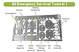 Tactical Survival Card Multitool Card - Wilderness Emergency Fishing Prepper's Tools by JMG Outdoors (1 Pack)