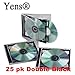 Yens Standard Double CD Jewel Case Assembled, Black, 25 Piece