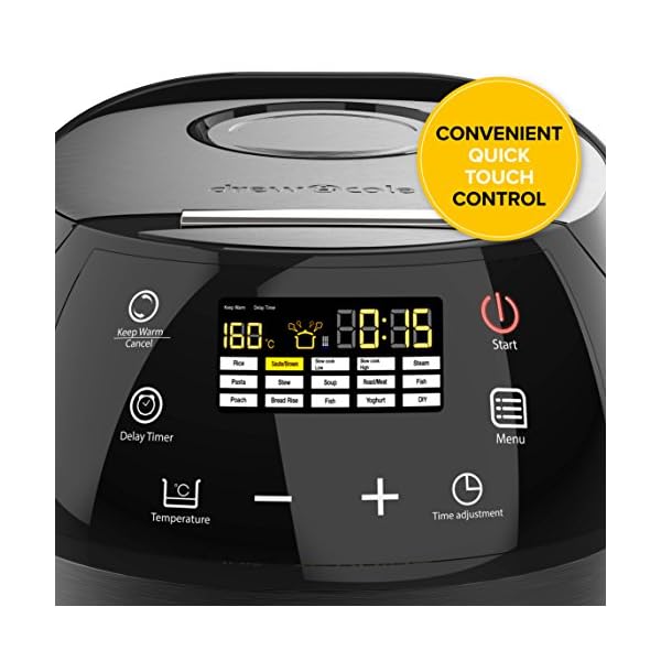 DrewCole-CleverChef-14-in-1-Intelligent-Digital-Multi-Cooker-Aluminium-860-W-5-Litre-Charcoal Drew&Cole CleverChef 14-in-1 Intelligent Digital Multi Cooker, Aluminium, 860 W, 5 Litre, Charcoal