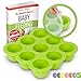 KIDDO FEEDO Baby Food Storage Container and Freezer Tray with Silicone Clip-On Lid - 9x2.5oz Easy-Out Portions - BPA Free/FDA Approved - Free E-Book by Award-Winning Author/Dietitian - Green primary