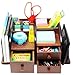 Executive Office Solutions Wooden Desk Organizer with 3 Drawers and Multiple Shelves/Racks for Office Supplies and Desk Accessories - Cherry/Black (EOS-WO4)