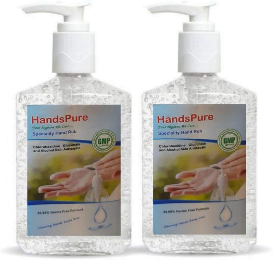 AREO instant wash hand Rub Gel, Hand disinfectant Wash rub Bottle (250 ml, set of 2) hand wash bottles for bathroom | handwash liquid refill | handwash liquid refill pack | hand wash liquids gel