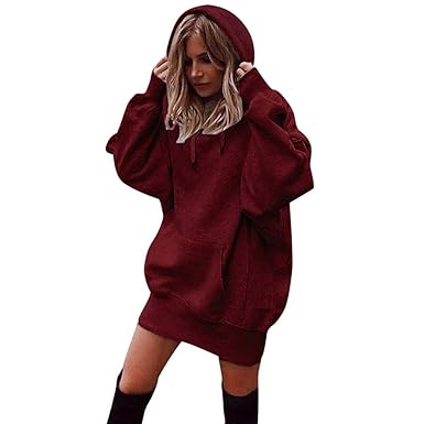 VECDY Damen Pullover,Räumungsverkauf- Frauen Mode Einfarbig Kleidung Hoodies Pullover Mantel Hoody Sweatshirt Modern Pulli Sw