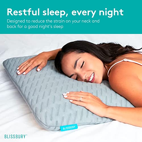 BLISSBURY King Stomach Sleeping Pillow Thin 2.6Inch Memory Foam