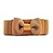 Women Ladies Fashion Wide Elastic Stretch Bowknot Waistband Bow Waist Belt (Brown)