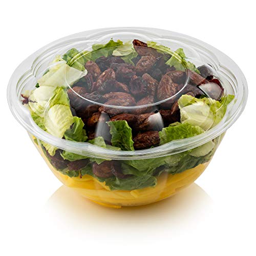 image for Plastic Salad Bowl by Green Direct - 24 oz Disposable Clear Mixing Bow