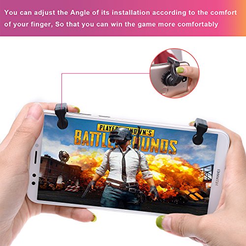 Mobile Game Controller for Fortnite/PUBG/Knives Out/Rules of Survival Button Touch Sensitive Shoot and Aim Triggers Accessories Joystick and Mobile Gamepad for Android IOS Phones Upgraded Version - Thumbnail 4
