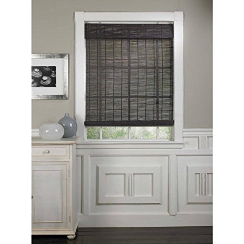 Radiance 0108358 Gray Bamboo Shade, Roll Up, with Valance, 