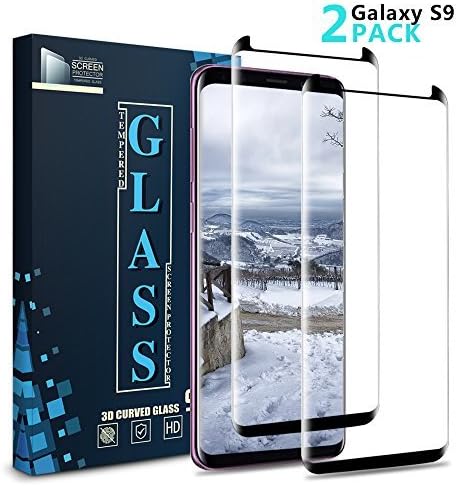 Samsung Galaxy S9 Glass Screen Protector, JUZIHAO Full Coverage/Premium Tempered Glass/Scratch Resistant/HD Clear 3D/Anti-Bubble Screen Film for Samsung Galaxy S9(2 Pack)