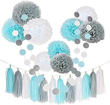 turquoise baby shower decorations