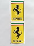 2 Ferrari Shield Hood Badge Black Border Die Cut Decals by SBD DECALS